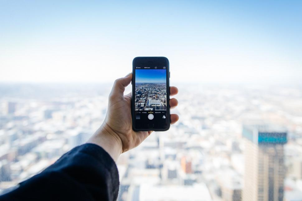 Free Image of City on Phone Screen  