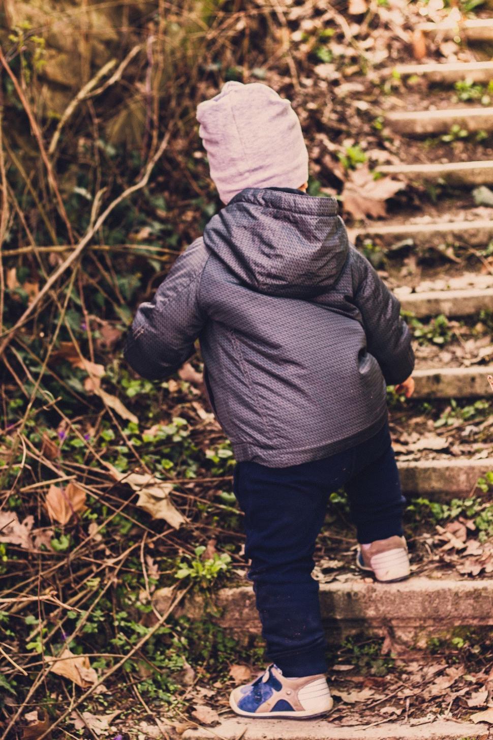 Free Image of Baby on stairs in park  