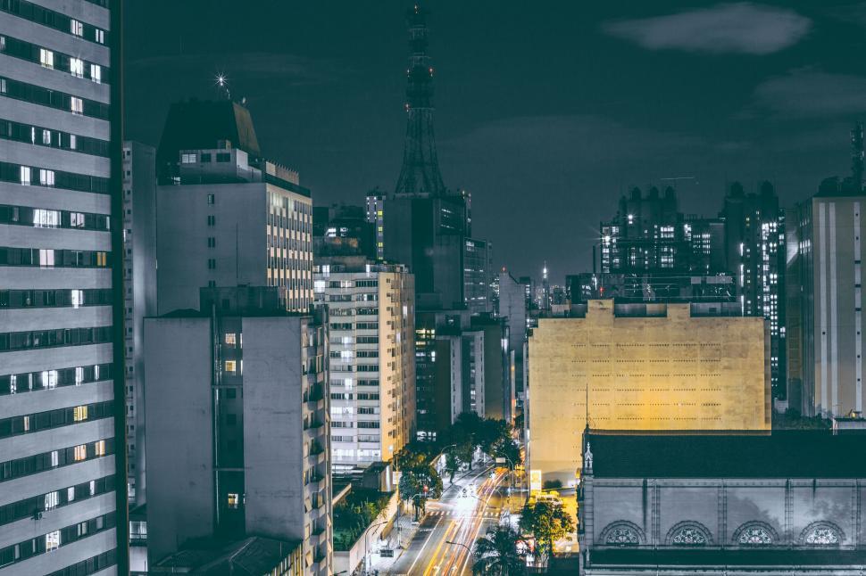 Free Image of Night View of City  