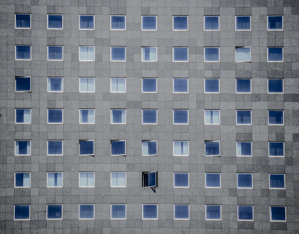 Free Image of Glass Windows in row  