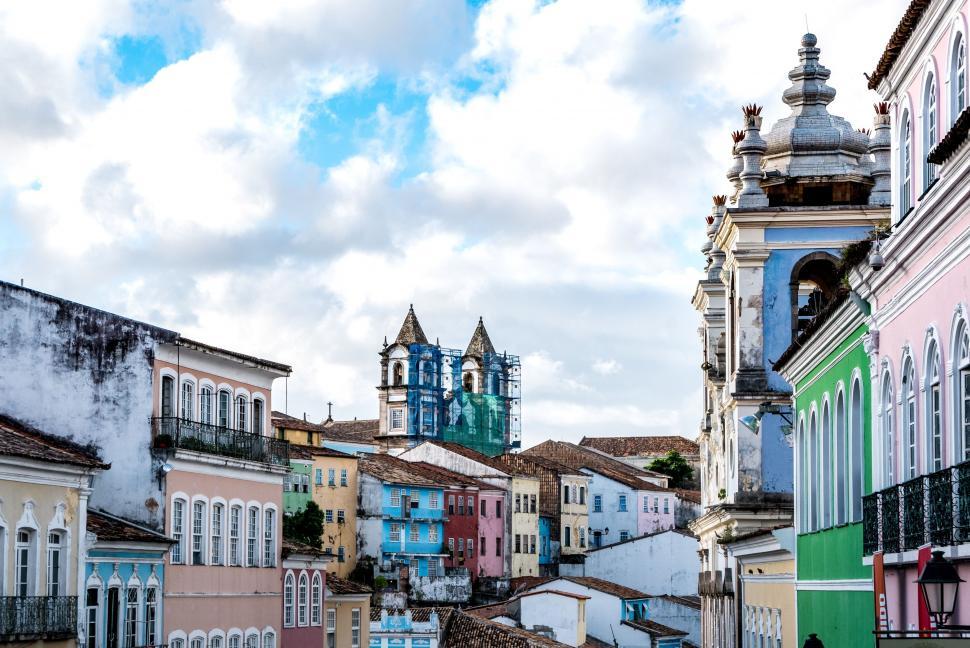 Free Image of Old City with clouds  