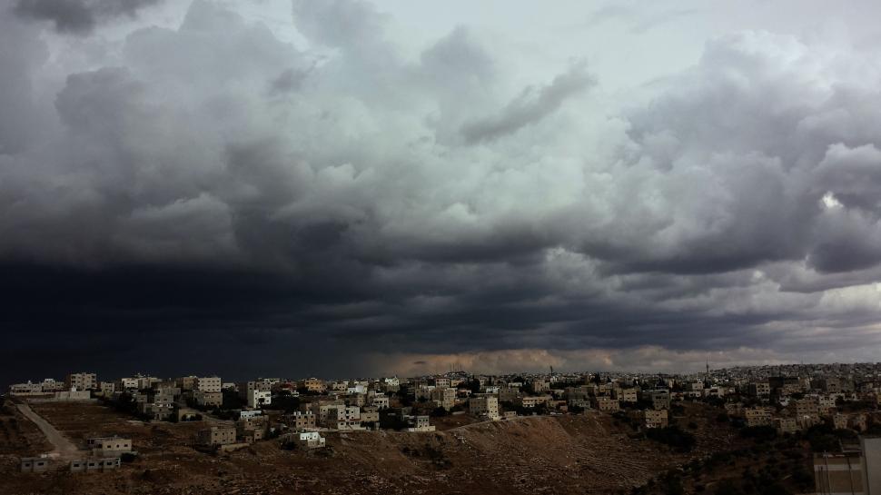 Free Image of Clouds over city  
