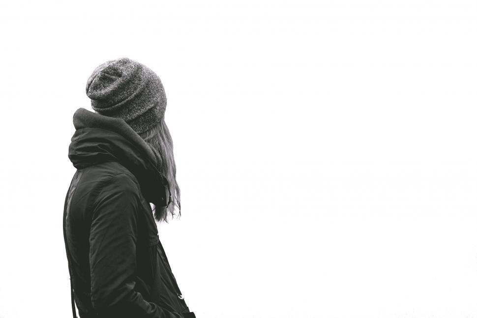Free Image of Girl in Jacket and Beanie Cap 