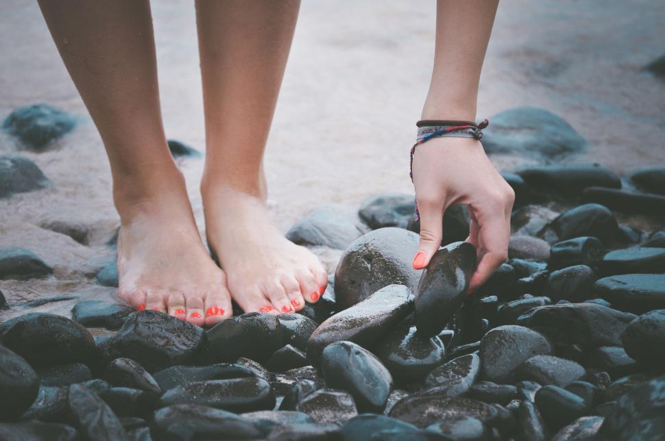 Stones on Woman's Feet · Free Stock Photo