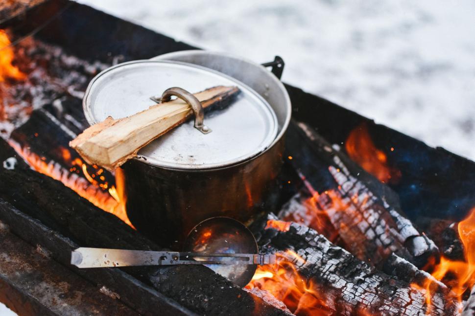 Free Image of Cooking on Charcoal Grill  