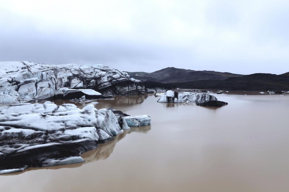 Free Image of Frozen Lake and Mountains  