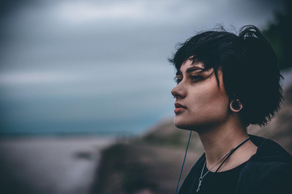 Free Image of Urban Woman in Black Hair  