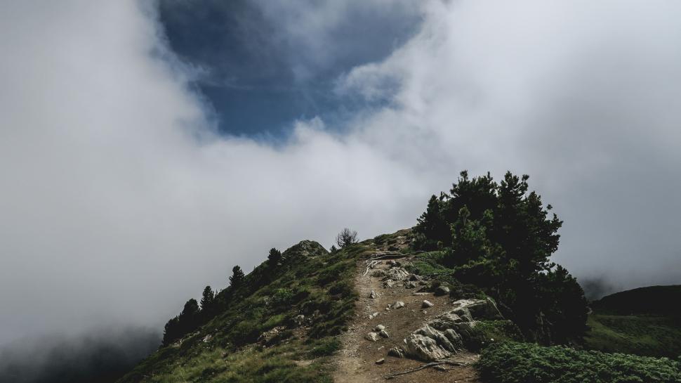 Free Image of Mountain and Clouds  