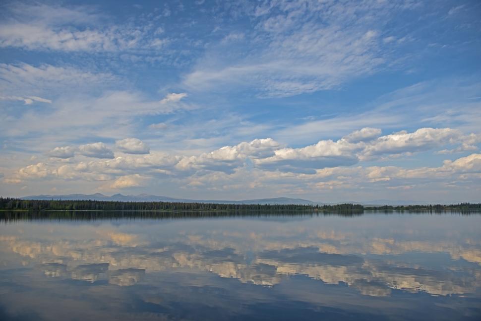 Free Image of Clouds Reflection on River  