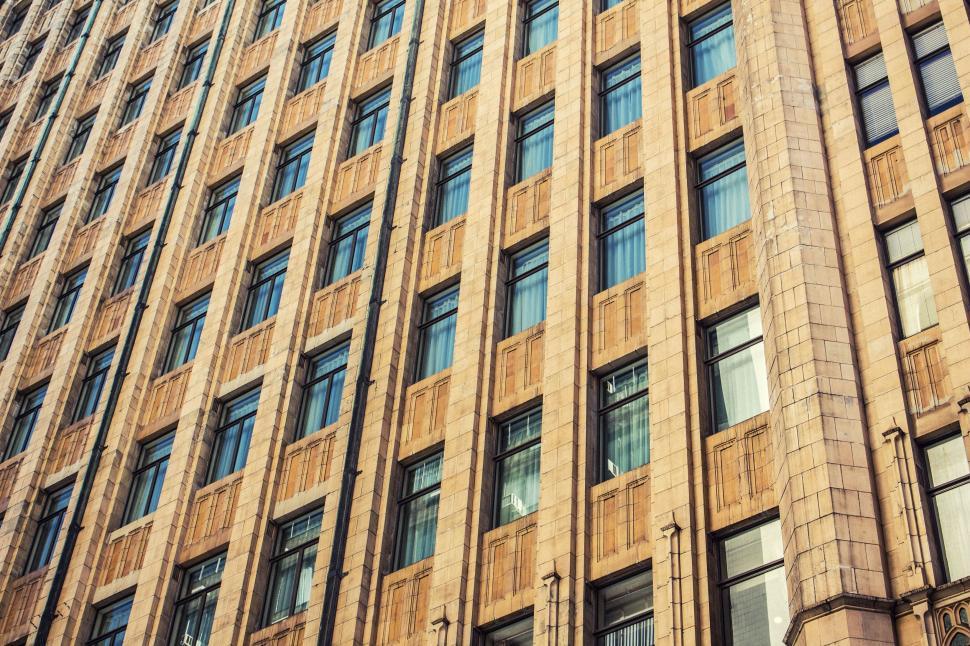 Free Image of Glass windows on concrete building  