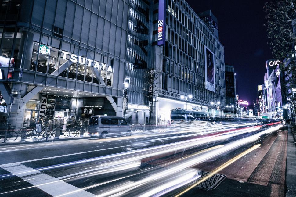 Free Image of City Light Trails  