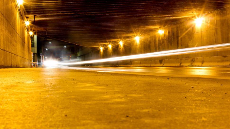 Tunnel Rush Stock Photo - Download Image Now - Yellow, Neon Lighting, Tunnel  - iStock