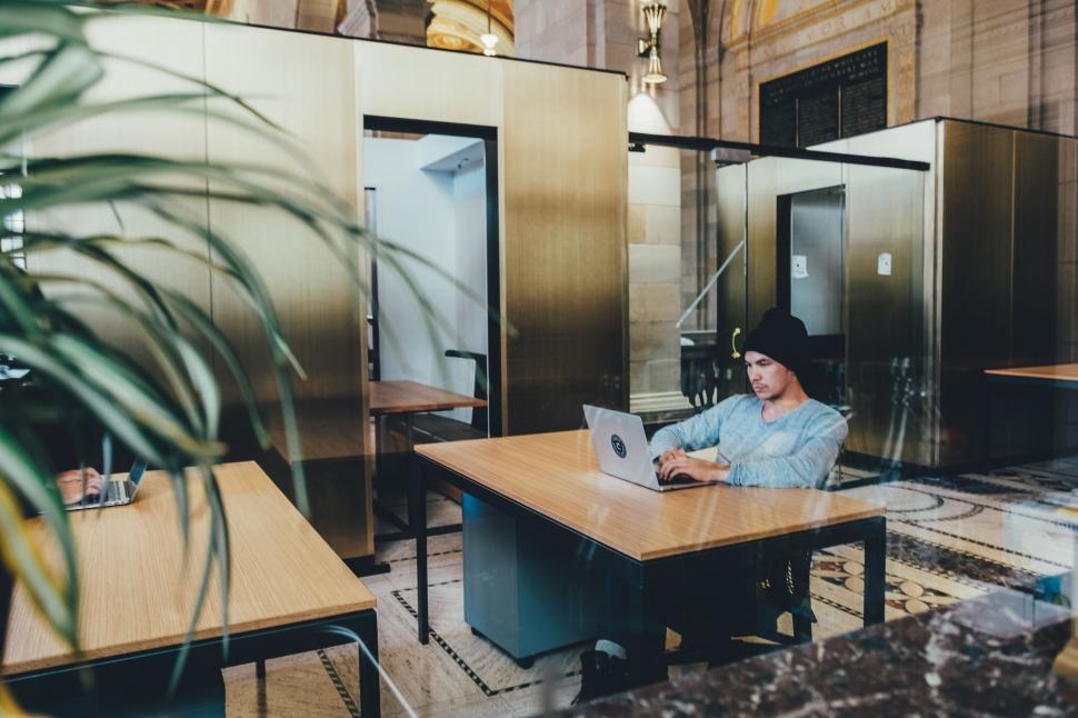 Free Image of Young Man working on laptop  