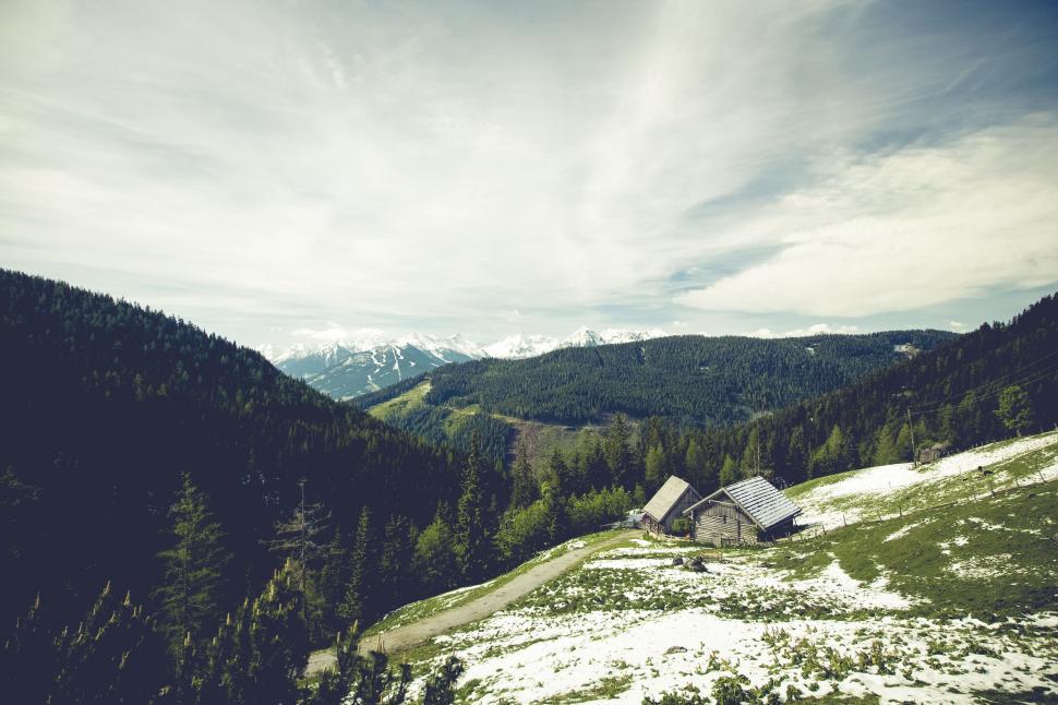Free Image of Green Mountains and Clouds 