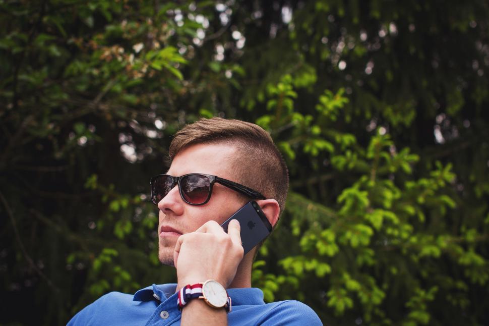 Free Image of Man Talking on Phone  