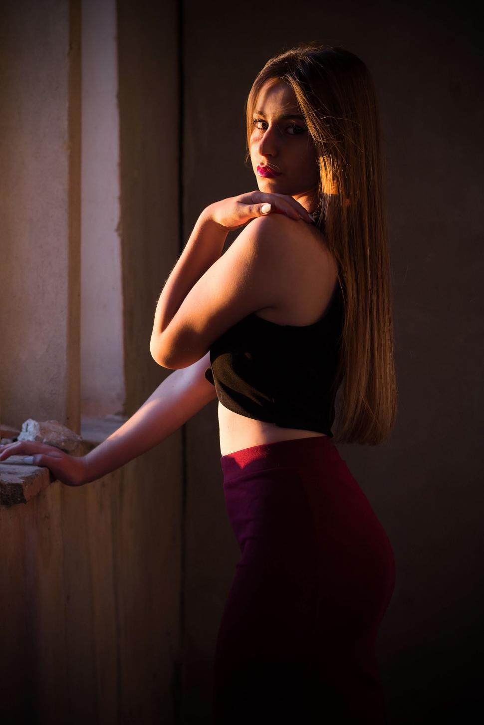 Free Image of Young Woman with Long Hair - Eye Contact  