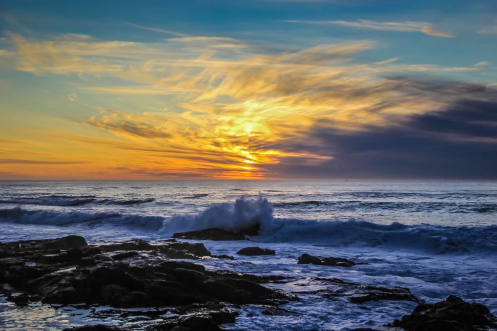 Free Image of Sunset and Ocean  