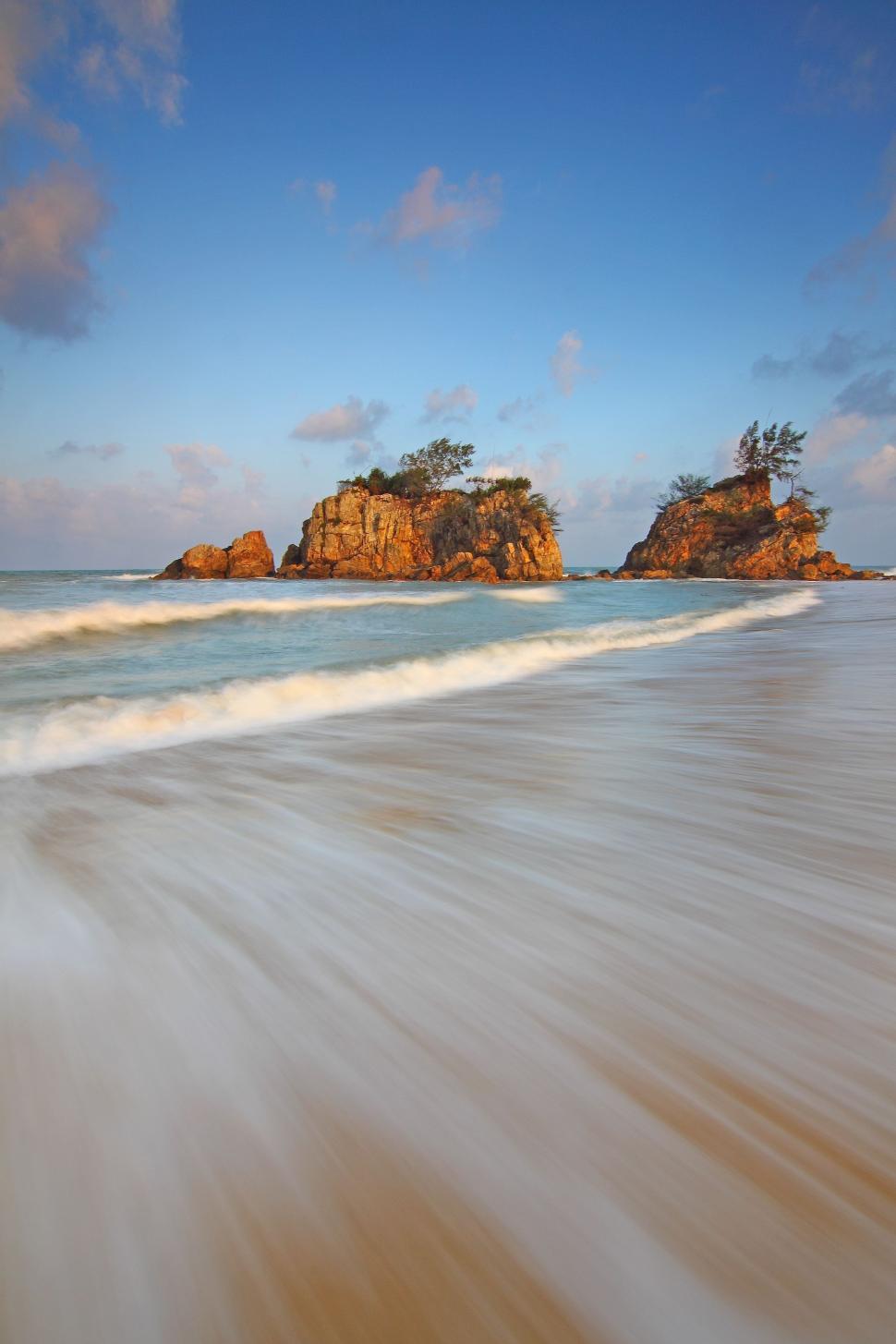 Free Image of Rock in Sea - Slow Motion  