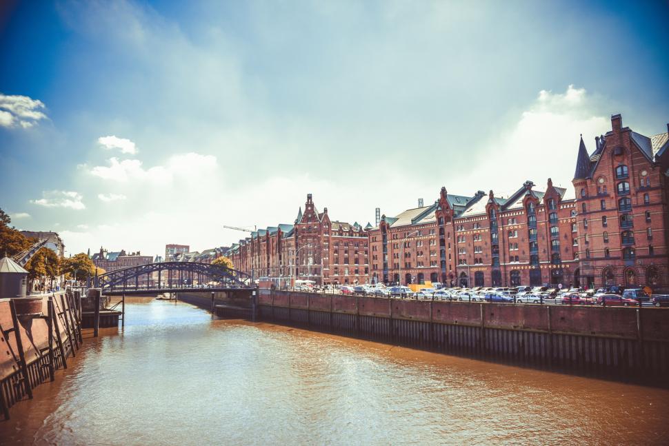 Free Stock Photo of Old Buildings, Bridge and River - Hamburg ...