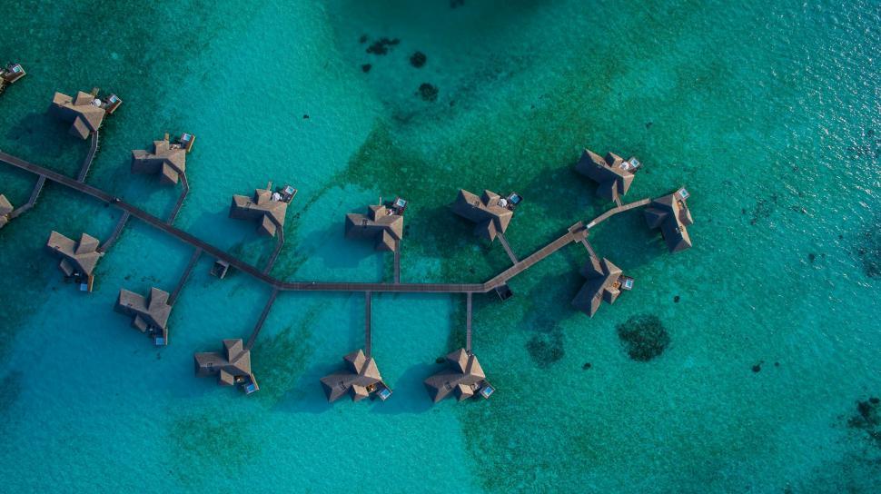 Free Image of Beach Resort from above  