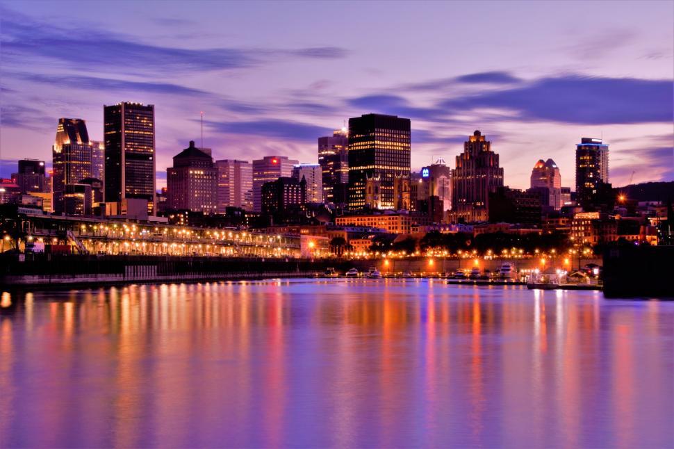 Free Image of City Night lights and Skyscrapers 