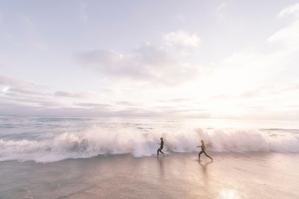 Free Image of People in Ocean Waves  
