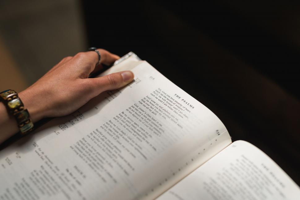 Free Image of Reading a bible  