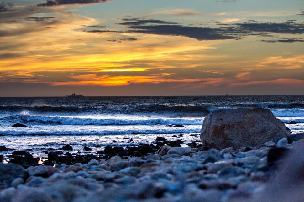 Free Image of Sunset and Ocean  