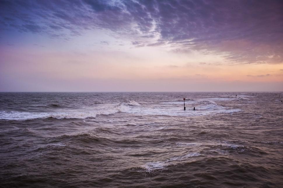 Free Image of Sea and Sunset Sky  