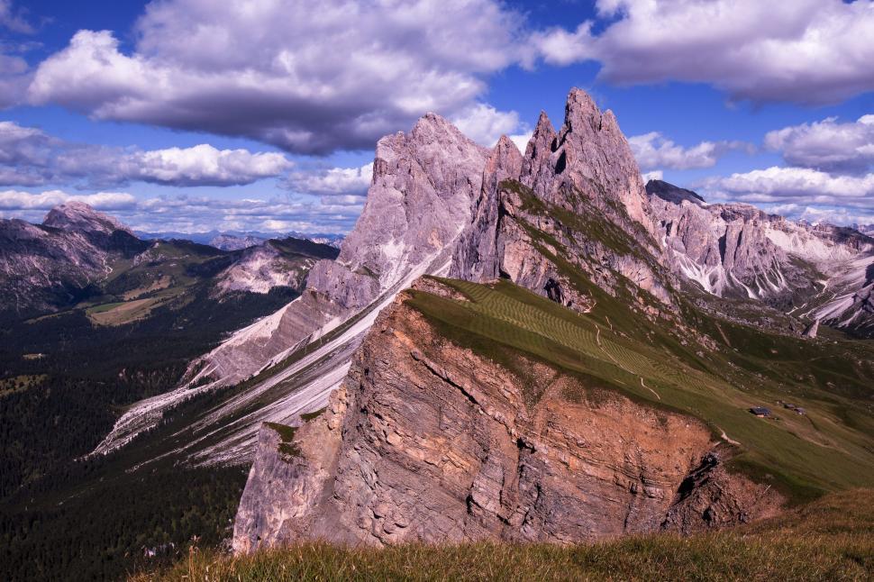 Free Image of Mountain peak and clouds  