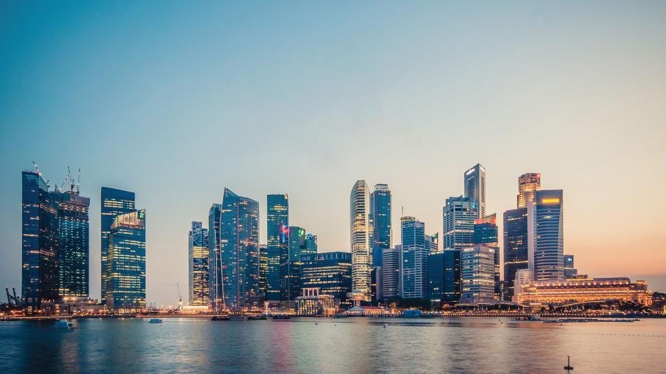 Free Image of Waterfront with Skyscrapers  