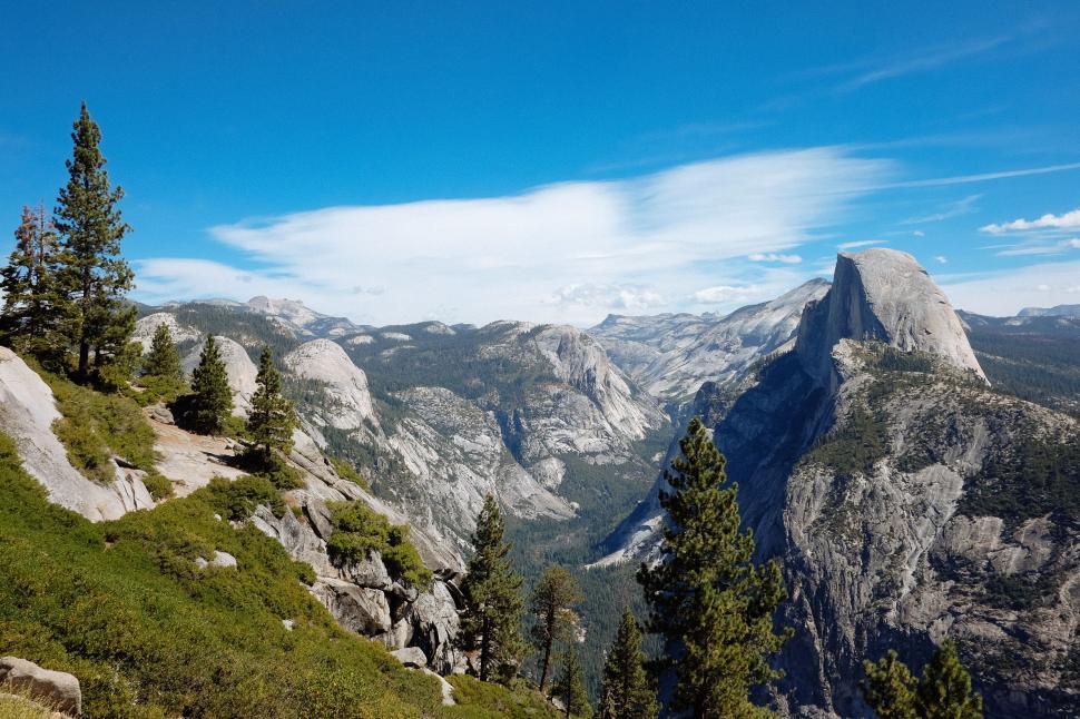 Free Image of Trees and Rocky Mountains  