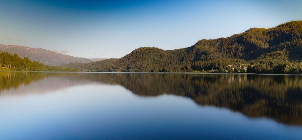 Free Image of Blue Lake and Green Mountains  