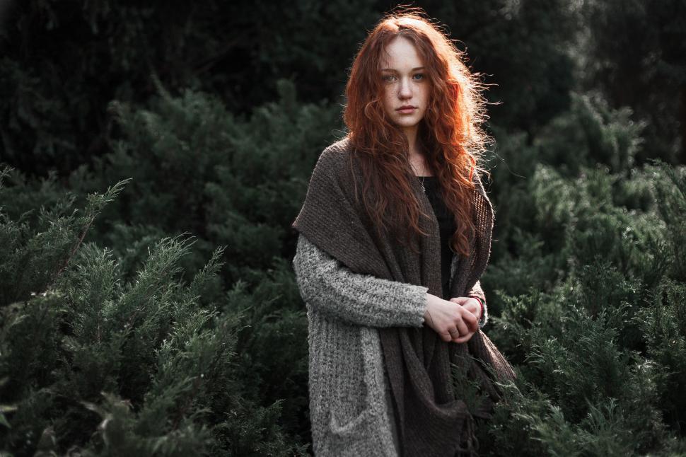 Free Image of Red Hair Woman - Looking at camera  