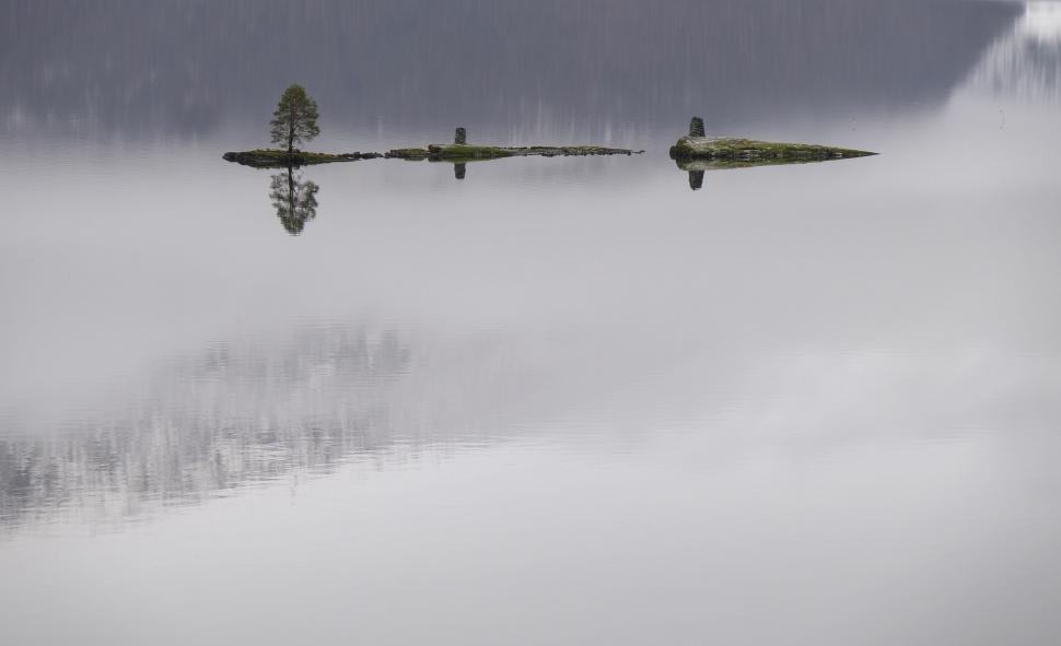 Free Image of Lake with Cloudy Sky  