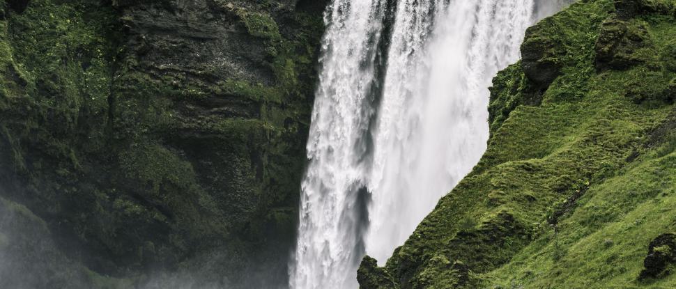 Free Image of Green Mountains and Waterfall  