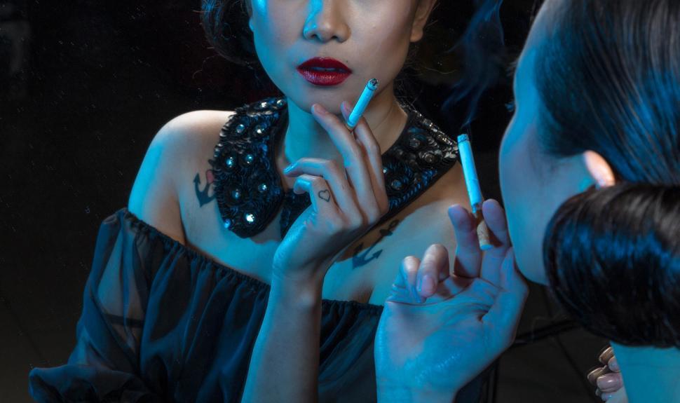 Free Image of Glamorous Woman with Cigarette 