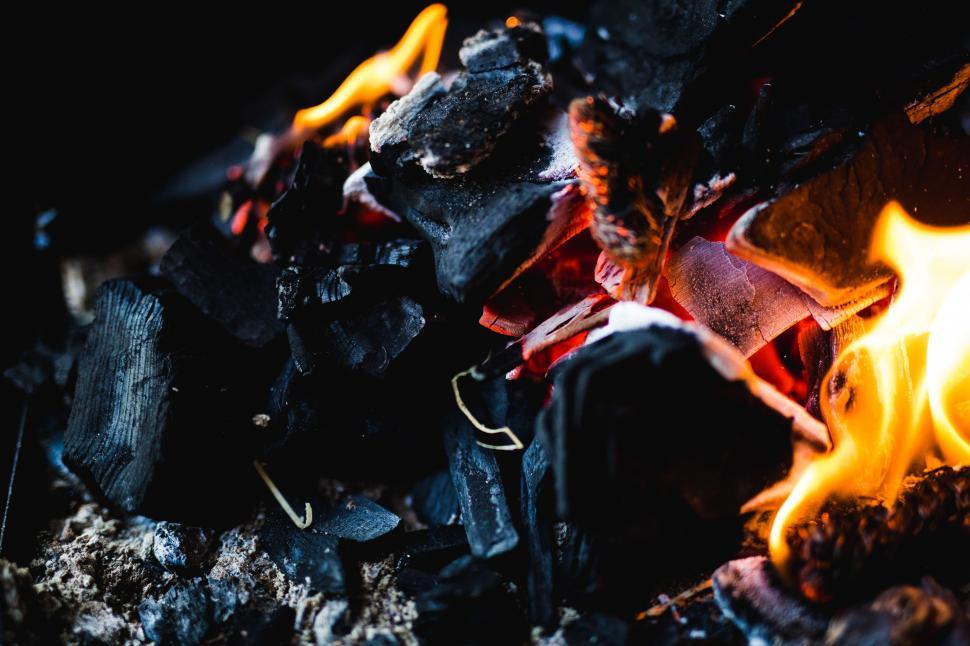 Free Image of Burning Firewood 