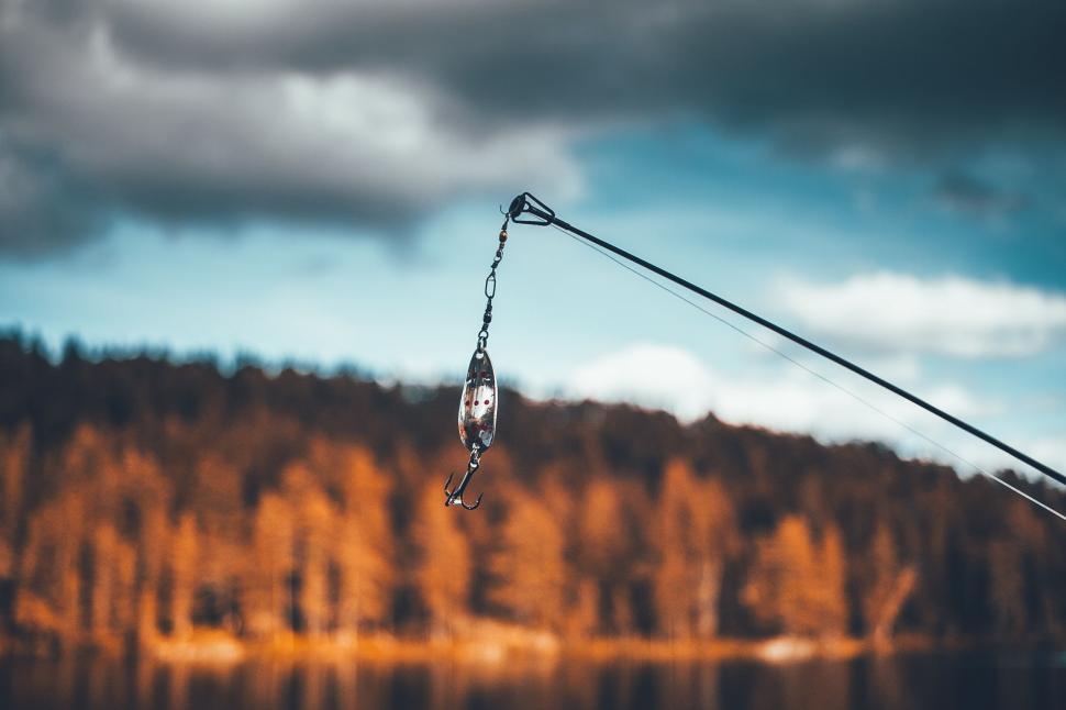 Free Stock Photo of Hanging Fishing Hook and Bait