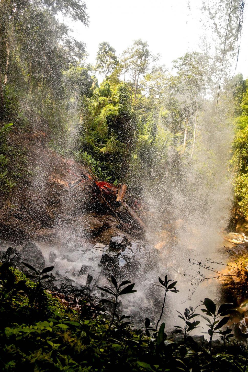 Free Image of Waterfall Shower in Forest  