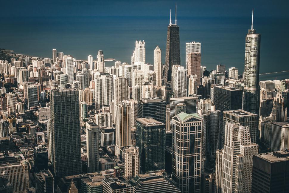 Free Image of Skyscrapers By River 