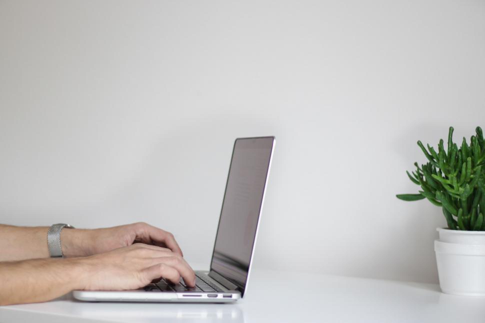 Free Image of Hands with Laptop  