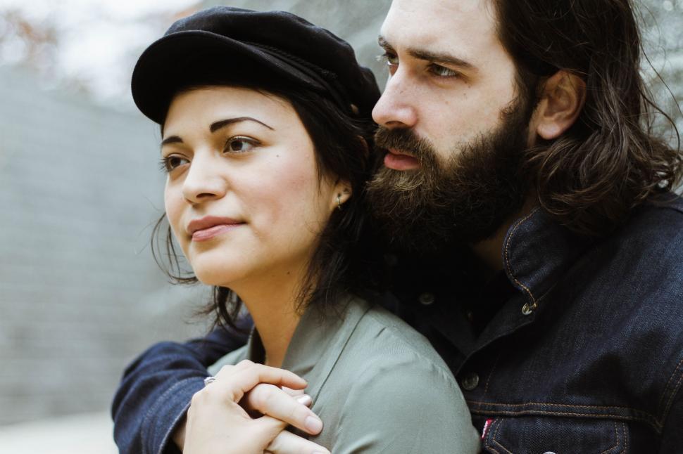 Free Image of Side View of Young Caucasian Couple 