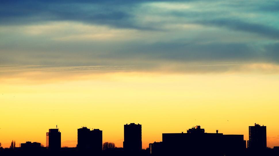 sunset sky city