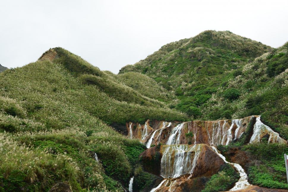 Free Image of Mountain and Waterfall  