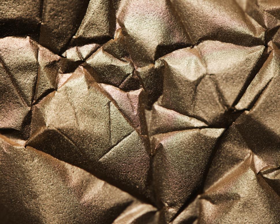 Golden Aluminum Foil Texture Background Stock Photo, Picture and