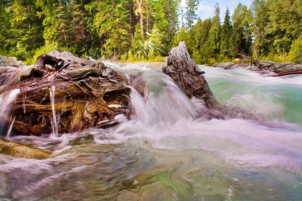 Free Image of Waterfall and forest  