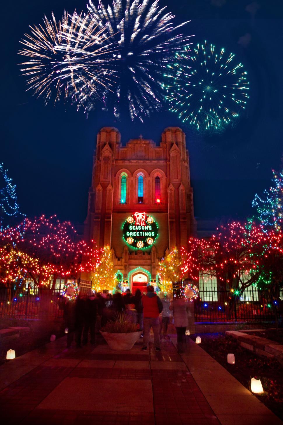 Free Image of Church Decorated on Christmas 
