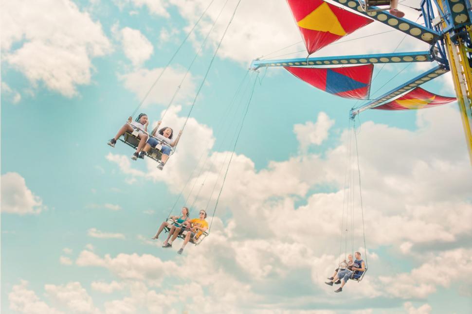 Free Stock Photo of Chain Swing ride at amusement park Download Free