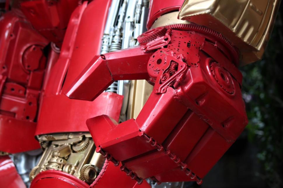 red robot arm